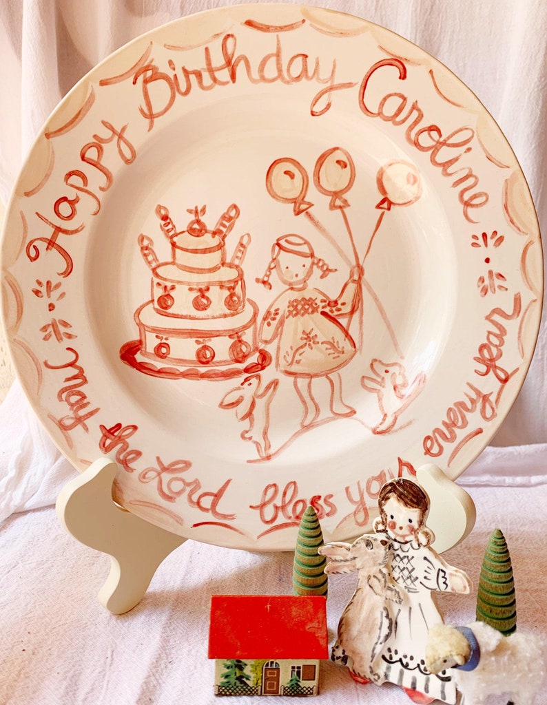 Birthday Plate - Balloons, Cake, Dogs - Tricia Lowenfield Design