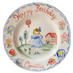 Birthday Plate - Blue Dress