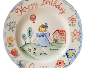 Birthday Plate - Blue Dress