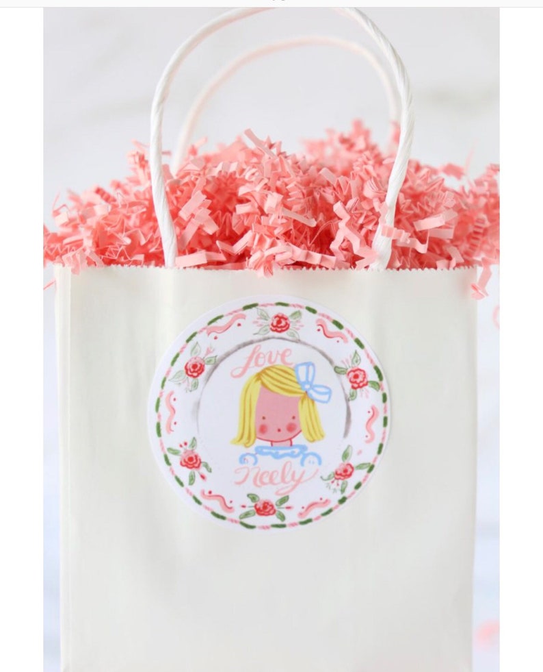custom Round Sticker Gift Tag personalized Sticker Gift Tags Portrait tags