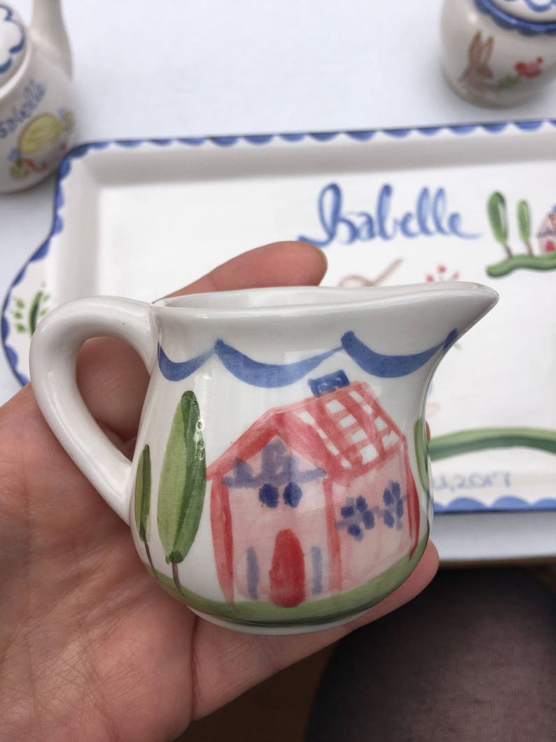 Gift for Girl Childs Tea Set Personalized,Hand Painted Tea Set Personalized
