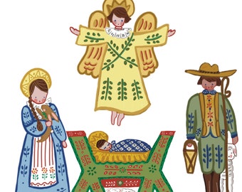 Christmas Nativity Needlepoint Canvas, Angel Ornaments, Christmas Ornaments,Make Your Own Needlepoint Ornaments