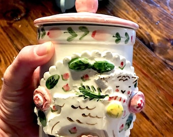 Apothecary Jar, 3D Lamb Vase, Ceramic Jar