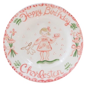 Birthday Plate -Pink/Green