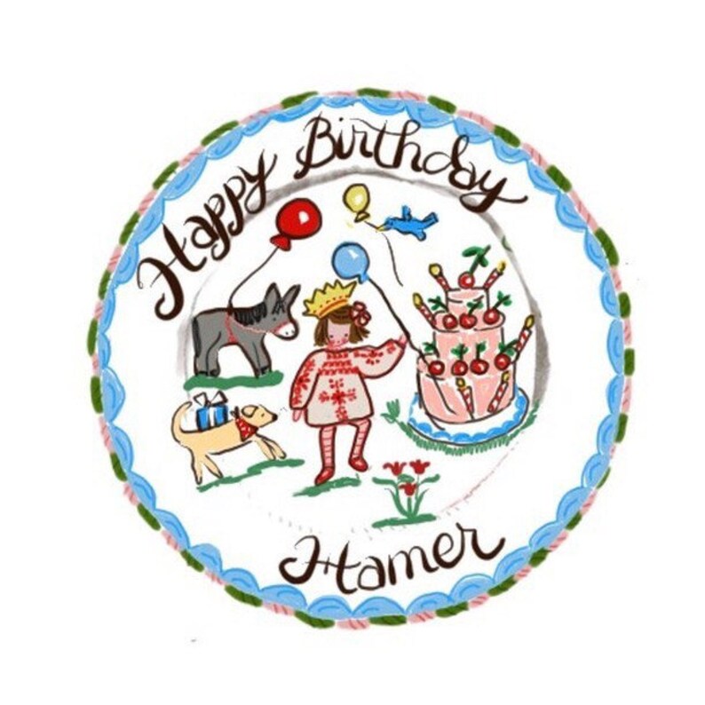 Custom Plate Childs Ceramic 10 Family Birthday Dinner Etsy