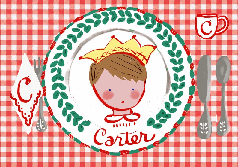 Laminated Placemats. Blue Gingham Placemat Double Sided Etsy