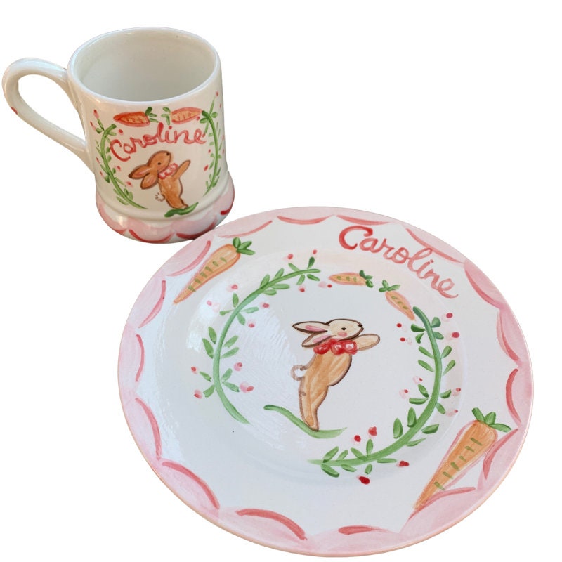 Child's Bunny Cup and Plate Set - Etsy