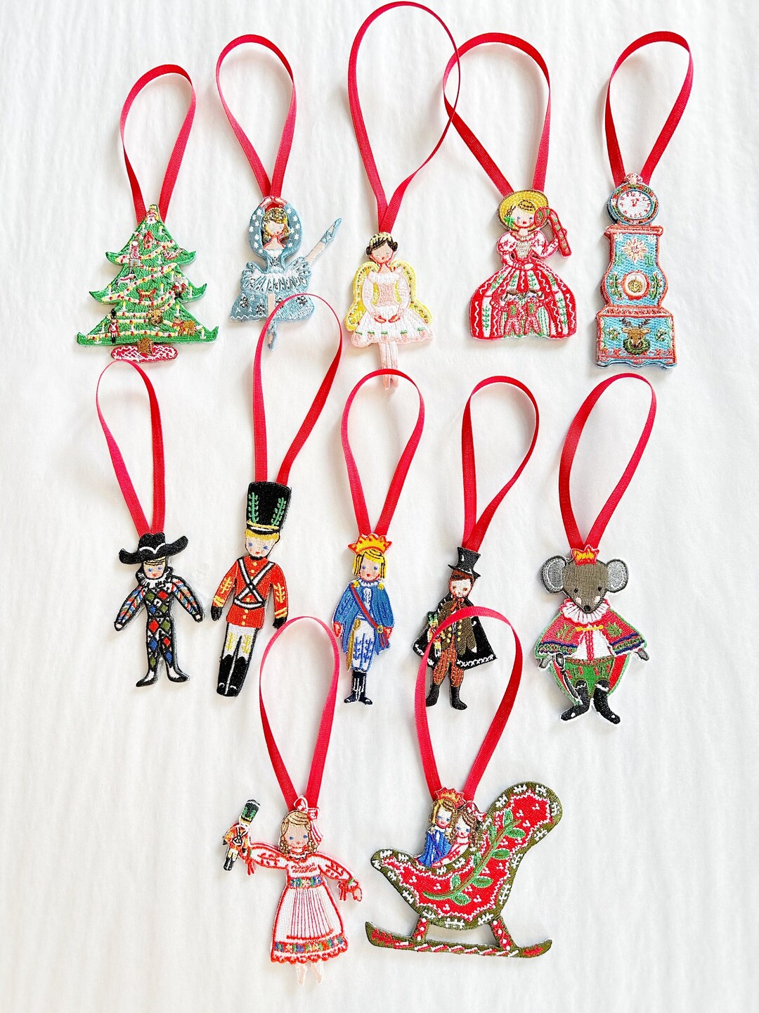 Nutcracker Ornaments, Embroidered Ornaments, Nutcracker Ballet