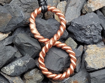 Infinity Tensor Ring Pendant – Copper Sacred Geometry Necklace – 144MHz (1/4) Handmade Jewelry