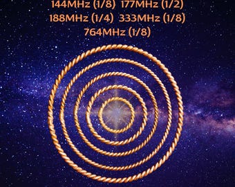 Tensor Rings Set: Copper Sacred Geometry - 144MHz, 177MHz, 188MHz, 333MHz, 764MHz