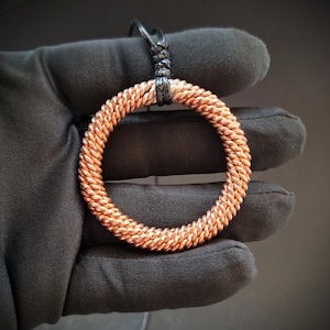 Handcrafted Tensor Ring Pendant – 14-strand weave – 177 MHz (1/4) frequency