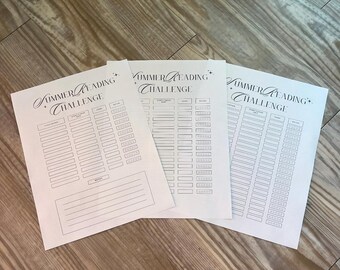 Desafío de lectura de verano imprimible / Registro de lectura para 10, 15 o 20 libros / Niños y adultos / Descarga instantánea en PDF