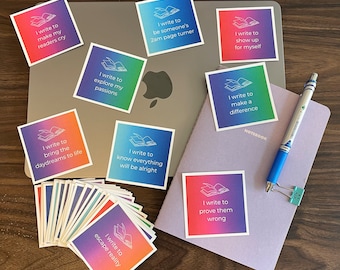 Razones para seguir escribiendo / Tarjetas imprimibles de motivación para escribir / Cómo superar el bloqueo del escritor / 48 citas inspiradoras para autores (tablero de visión)