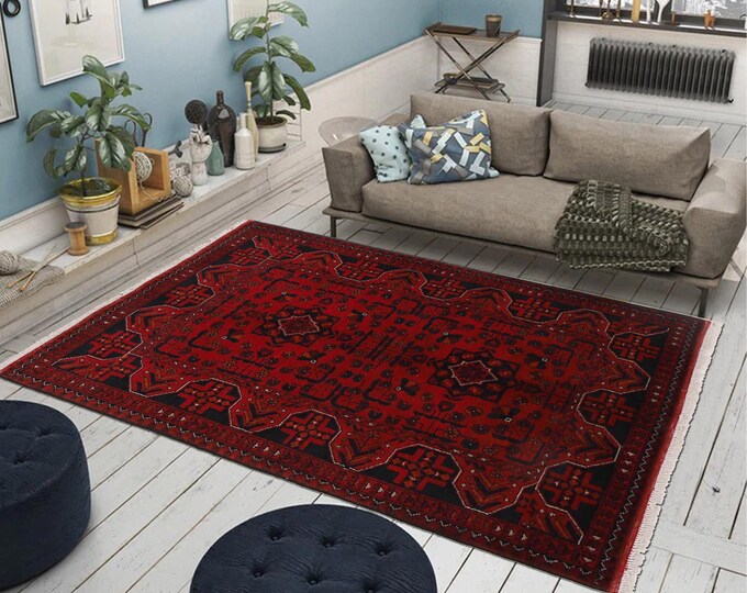 Hand-knotted Red Khal Mohammadi, 3.28 x 4.92ft