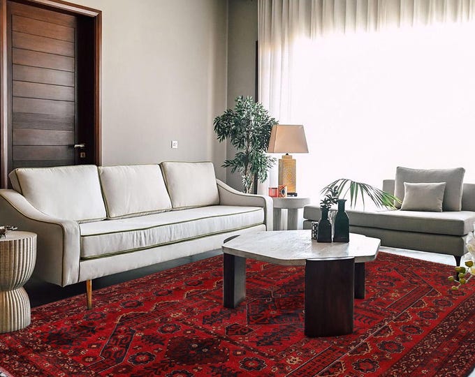 Hand-knotted Red Khal Mohammadi , 6.56 X 9.84ft