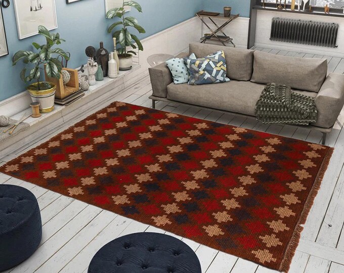 Hand-knotted Baluchi in Brown 2.95 x 4.59 ft