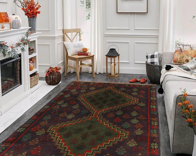 Hand-knotted Baluchi in Blue and Blue 3.93 x 6.56 ft