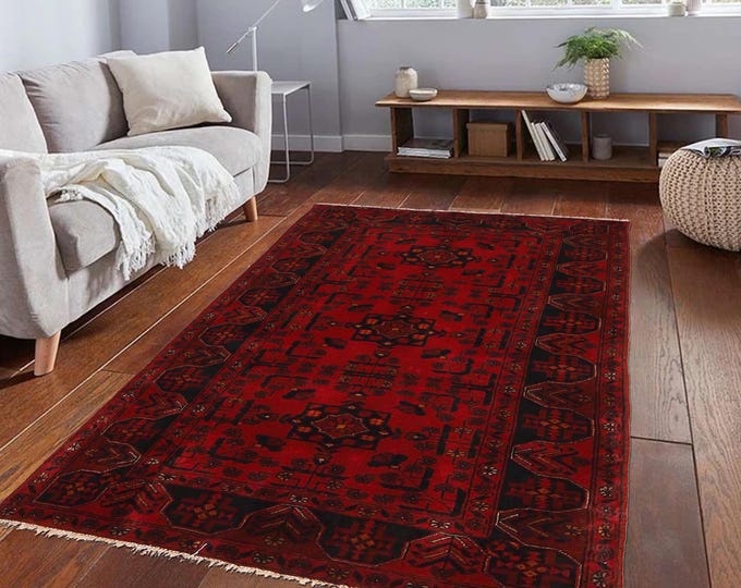 Hand-knotted Red Khal Mohammadi, 3.28 x 4.92ft