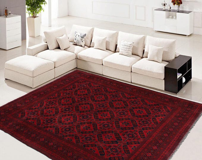 Hand-knotted Red Khal Mohammadi, 8.20 X 11.48 ft