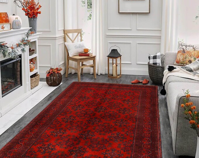 Hand-knotted Red Khal Mohammadi, 4.92 x 6.56 ft