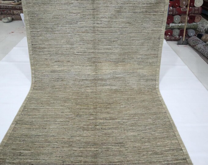 6x8 Ft Light Brown Gabbeh Rug – Hand-Knotted Afghan Wool Rug