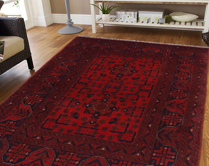 Hand-knotted Red Khal Mohammadi, 3.28 x 4.92ft