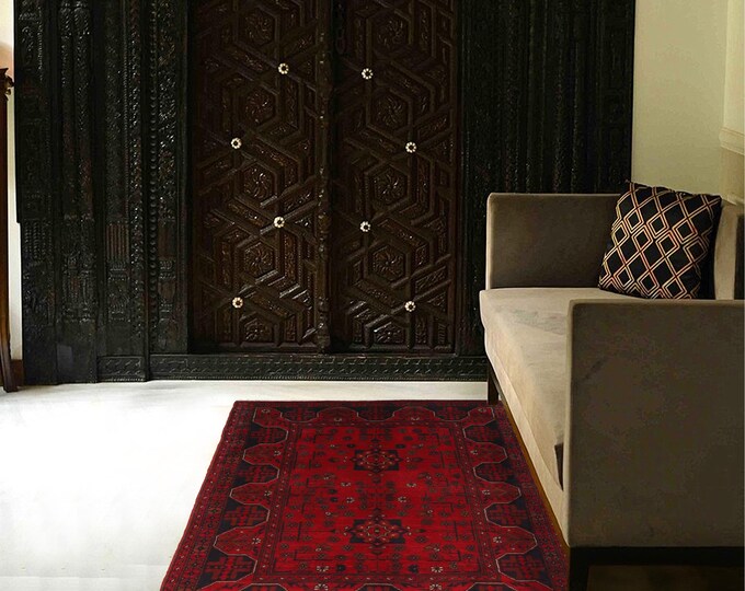 Hand-knotted Red Khal Mohammadi, 3.28 x 4.92ft