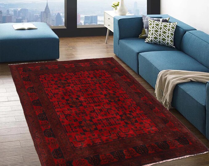 Hand-knotted Red Khal Mohammadi, 4.92 x 6.56 ft