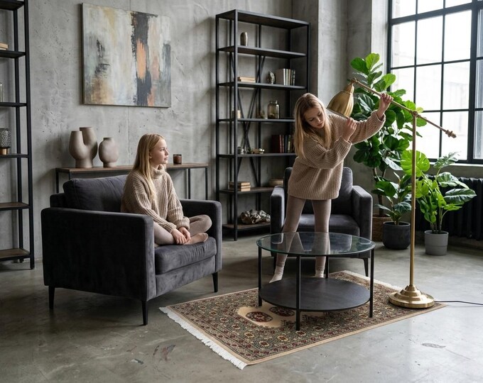 2.6 X 3.8 ft Beige Geomatrical Handmade , Mori Bokhara Cotton and Wool