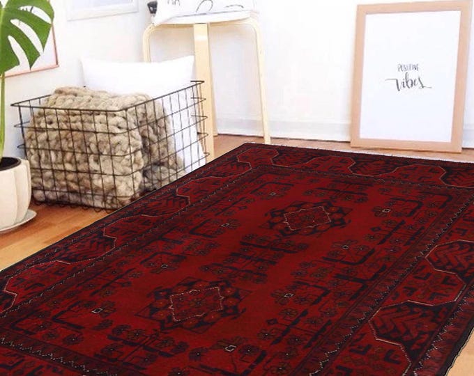 Hand-knotted Red Khal Mohammadi, 3.28 x 4.92ft