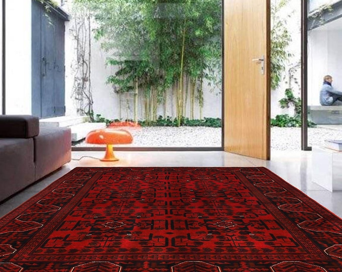 Hand-knotted Red Khal Mohammadi, 4.92 x 6.56 ft