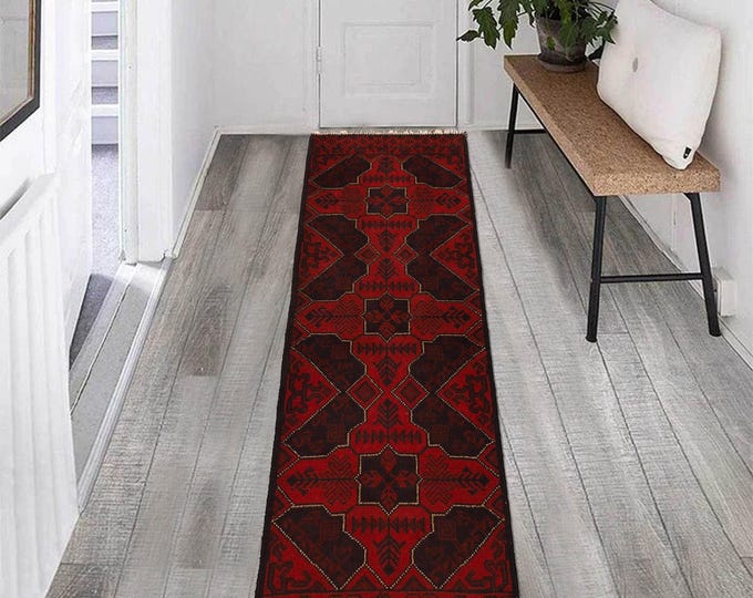 Hand-knotted Red Khal Mohammadi Runner, 1.64 X 4.92ft