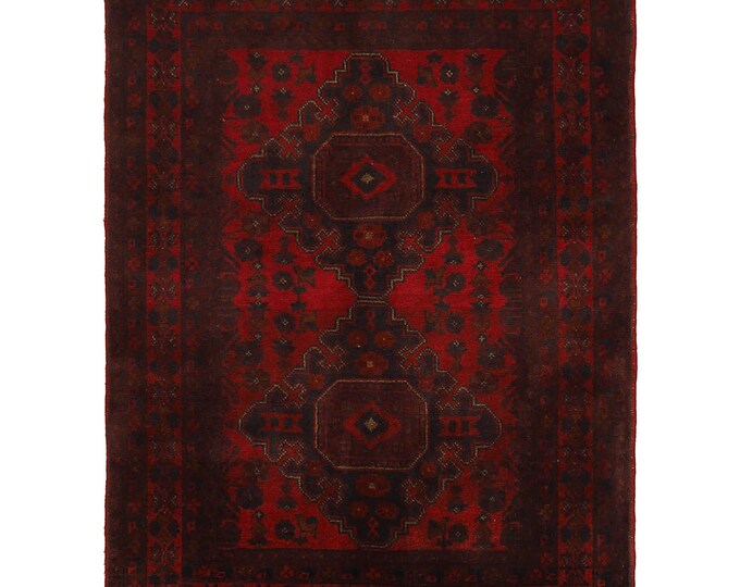 Hand-knotted Red Khal Mohammadi, 3.28 x 4.92ft