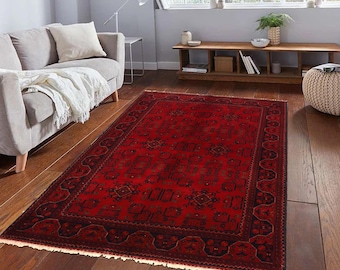 Hand-knotted Red Khal Mohammadi, 4.92 x 6.56 ft