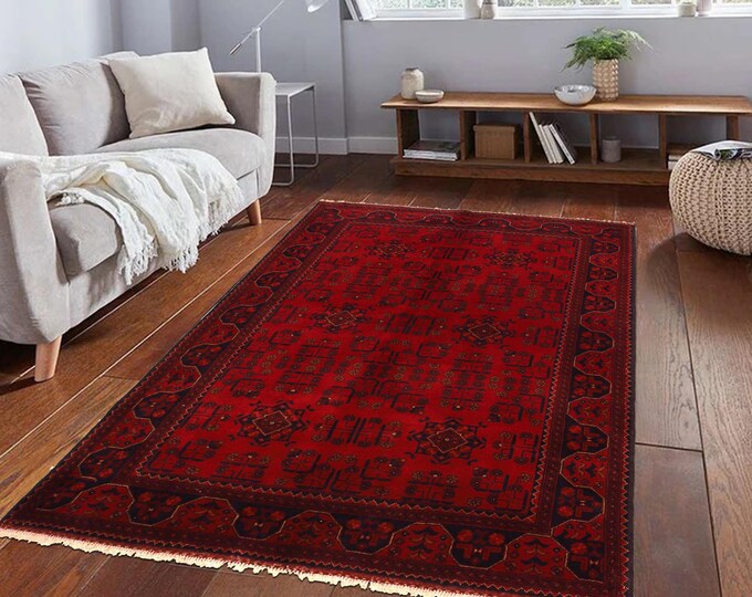 Hand-knotted Red Khal Mohammadi, 4.92 x 6.56 ft