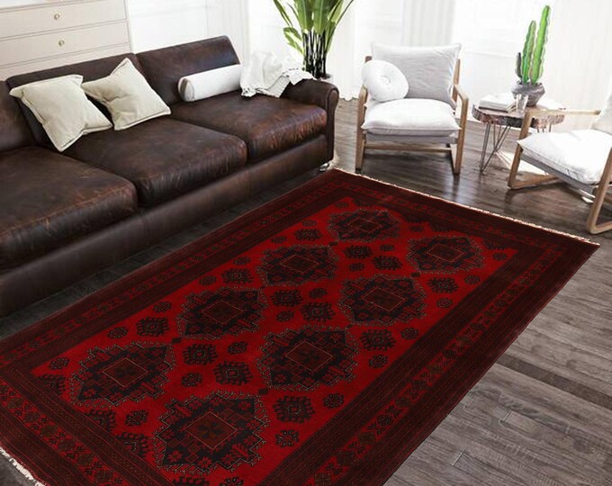 Hand-knotted Red Khal Mohammadi, 5.57 X 7.87 ft