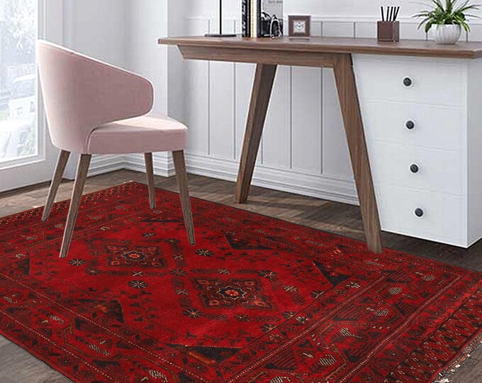 Hand-knotted Red Khal Mohammadi, 3.28 x 4.92ft