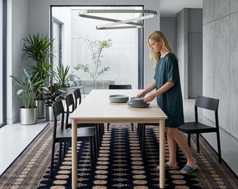 8.2 X 10.3 ft Black Geomatrical Handmade ,Mori Bokhara Cotton and Wool