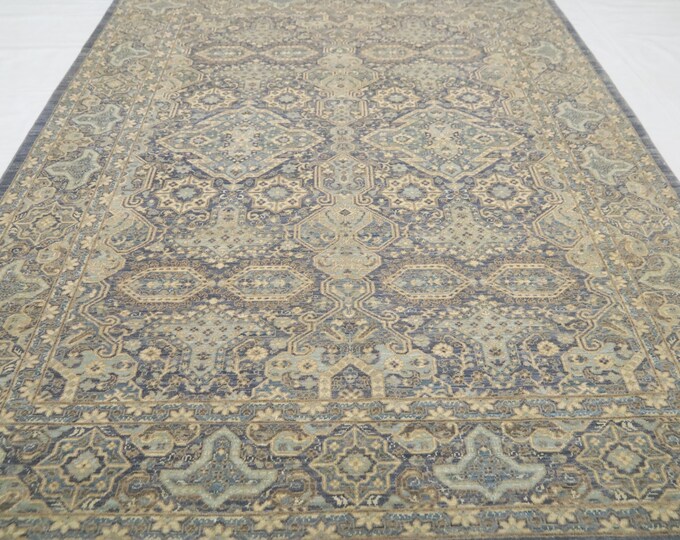 6x8 Gray Wool Mamluk Rug – Hand-Knotted Afghan Oriental Rug