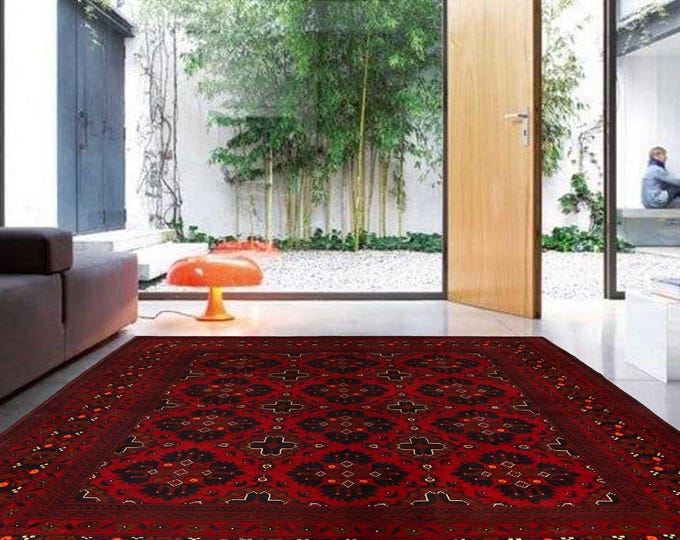Hand-knotted Red Khal Mohammadi, 4.92 x 6.56 ft