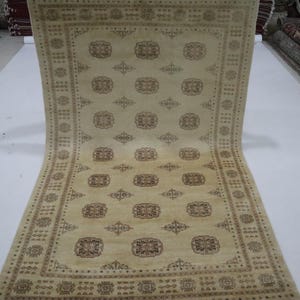 5x8 Ft Mori Bokhara Area Rug, Beige Rug, Hand Knotted Rug, Soft Wool Rug, Geometric Rug, Tribal Rug, Bedroom Rug, Living Room Rug, Foyer Rug