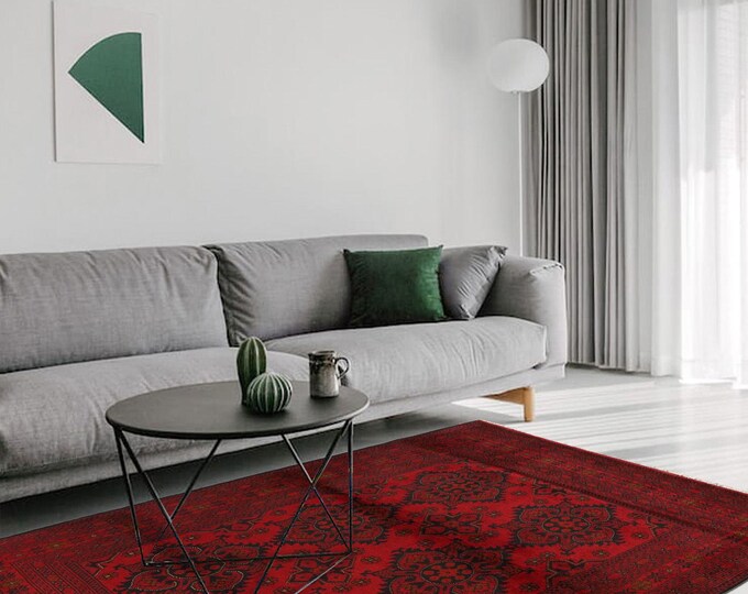 Hand-knotted Red Khal Mohammadi, 4.92 x 6.56 ft