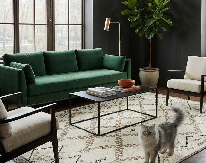 5.5 X 7.10 ft White and White Geomatrical Handmade ,Morocan Cotton and Wool