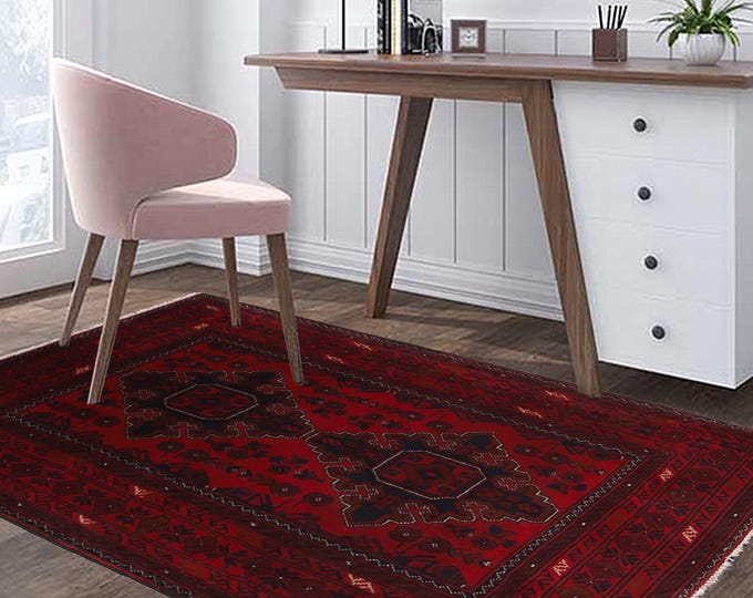 Hand-knotted Red Khal Mohammadi, 3.28 x 4.92ft