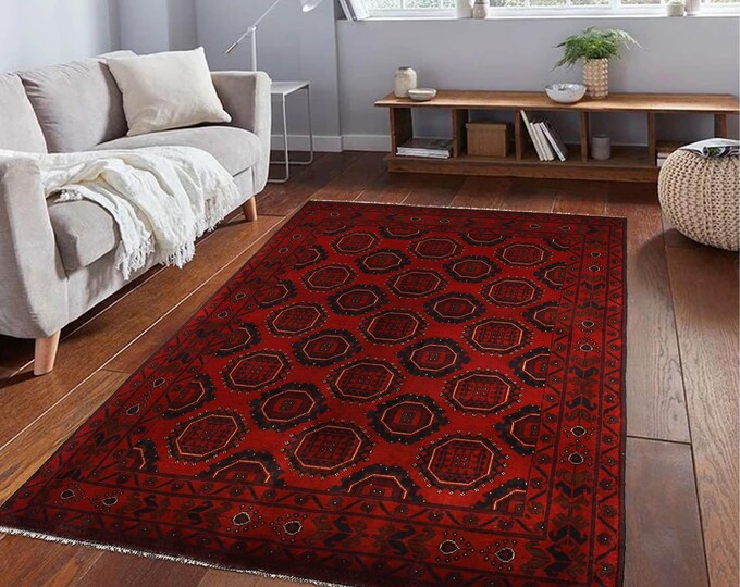 Hand-knotted Red Khal Mohammadi, 4.92 x 6.56 ft