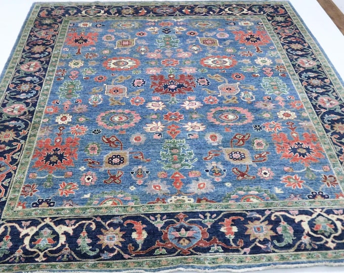 8x10 Light Blue Sultanabad Rug – Afghan Wool, Handmade Oriental Rug