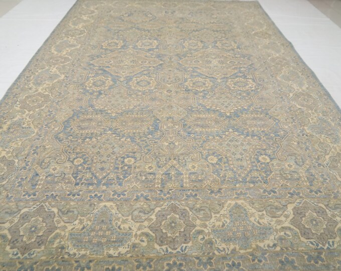 7x10 Hand Knotted Wool Area Rug – Gray Mamluk Design, Turkish Oriental Rug