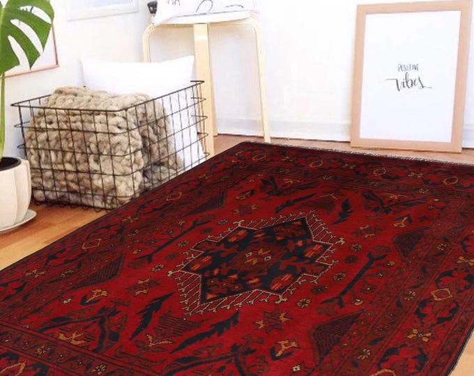 Hand-knotted Red Khal Mohammadi, 3.28 x 4.92ft