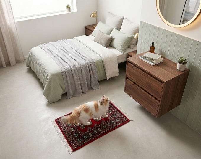 2.1 X 3.0 ft Red Geomatrical Handmade ,Mori Bokhara Cotton and Wool