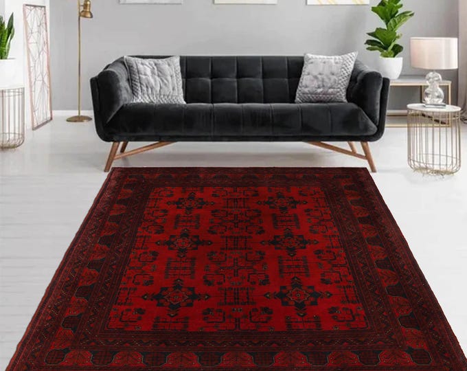 Hand-knotted Red Khal Mohammadi, 4.92 x 6.56 ft
